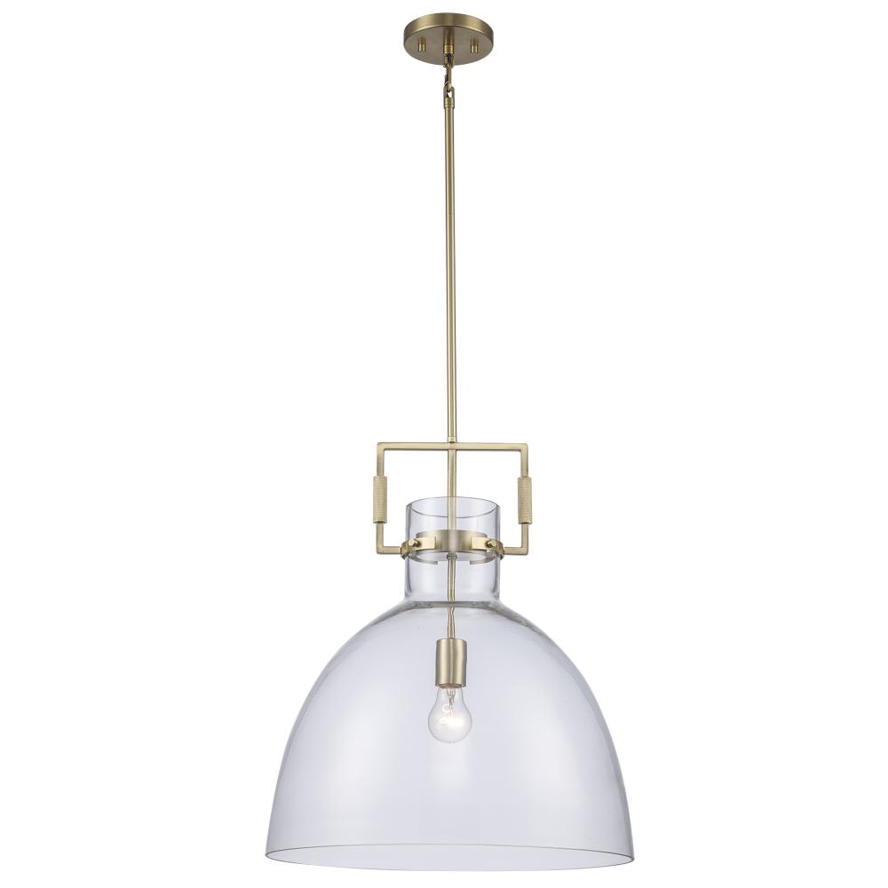 1LT PENDANT-LG-CLEAR GLASS-BK